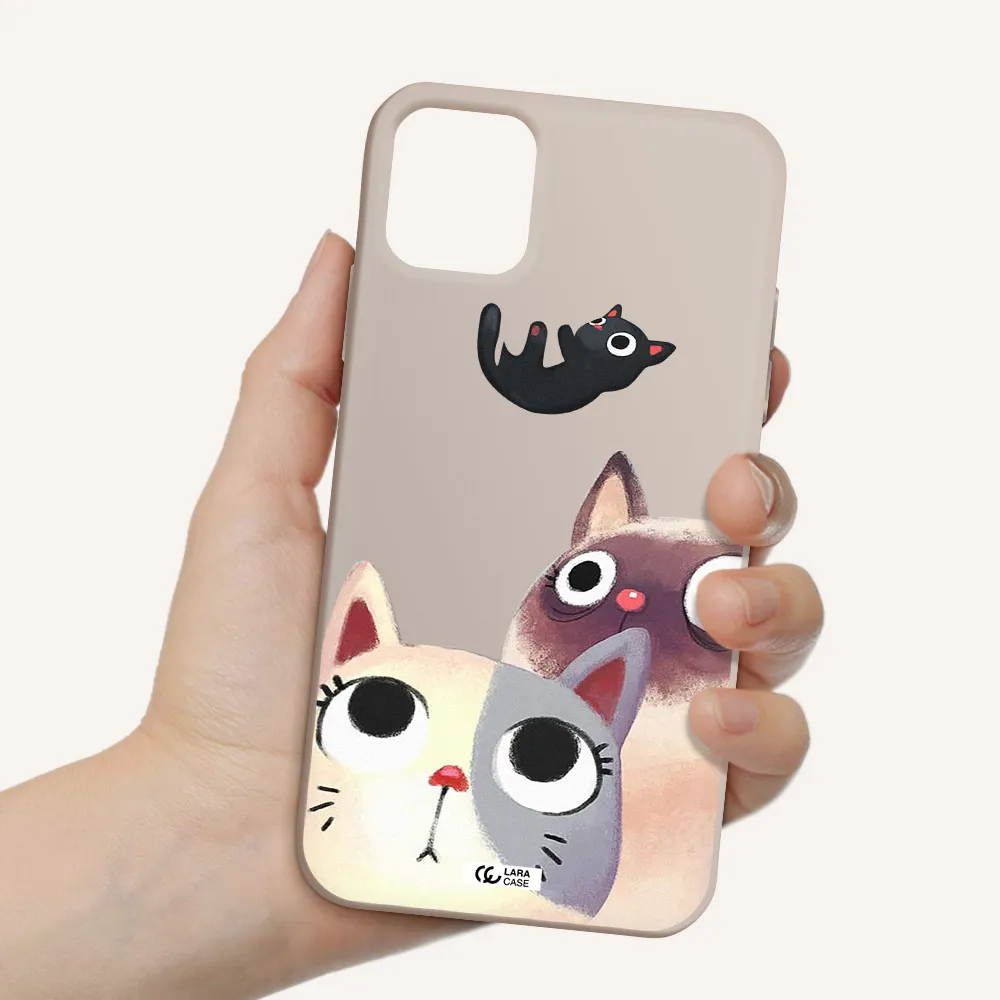 Falling Kitten Watercolor Apple iPhone 11 Silicone Stone Case