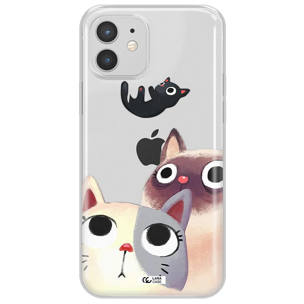 Falling Kitten Watercolor Apple iPhone 12 Clear TPU Case