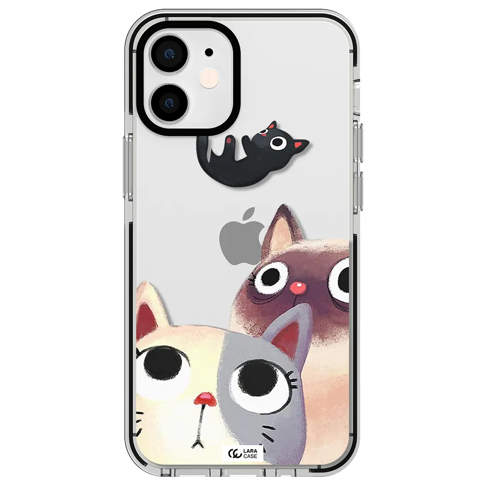 Falling Kitten Watercolor Apple iPhone 12 mini impact black border Case