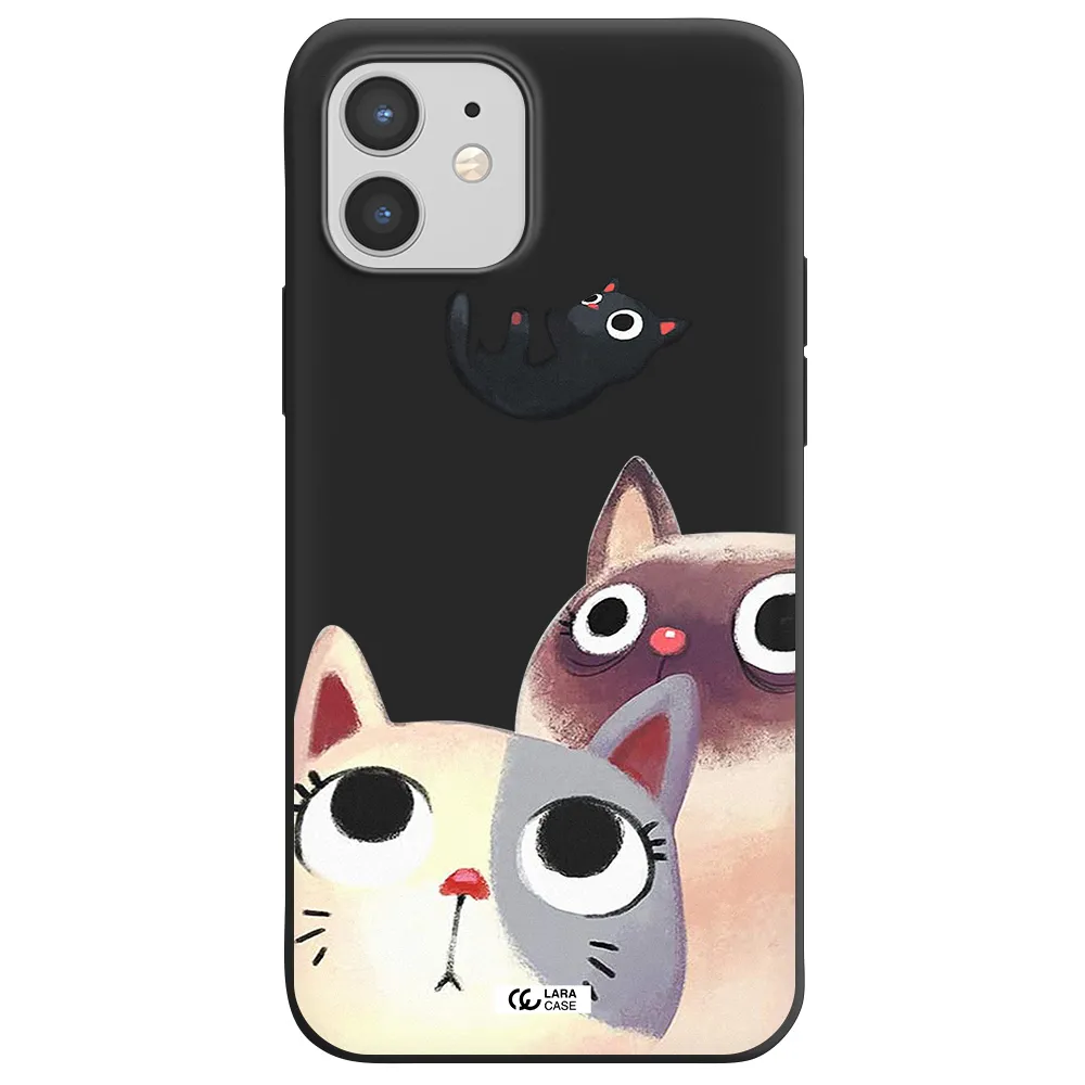 Falling Kitten Watercolor Apple iPhone 12 mini Silicone black Case