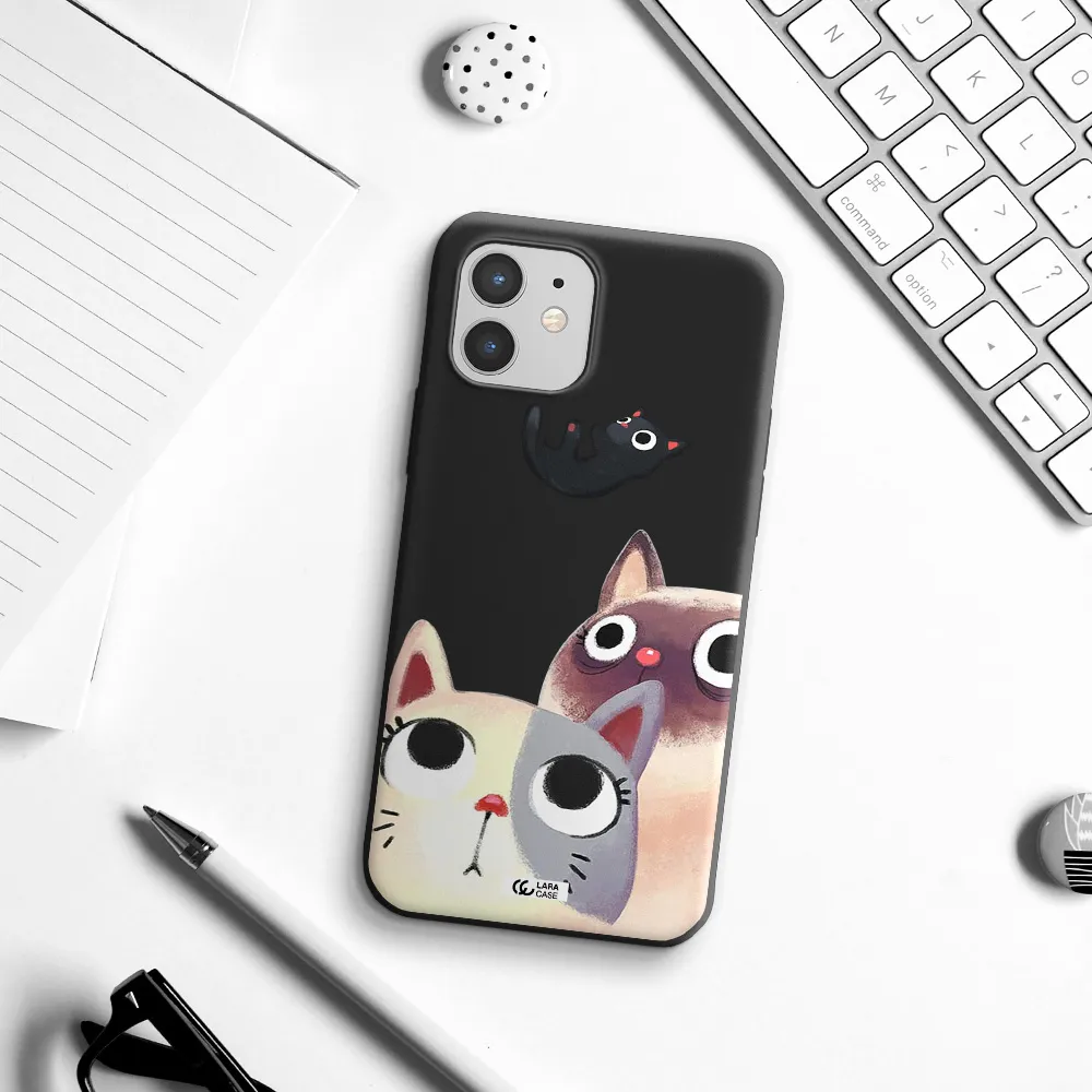 Falling Kitten Watercolor Apple iPhone 12 mini Silicone black Case