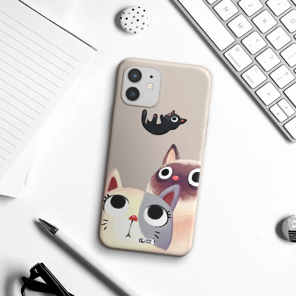Falling Kitten Watercolor Apple iPhone 12 mini Silicone Stone Case