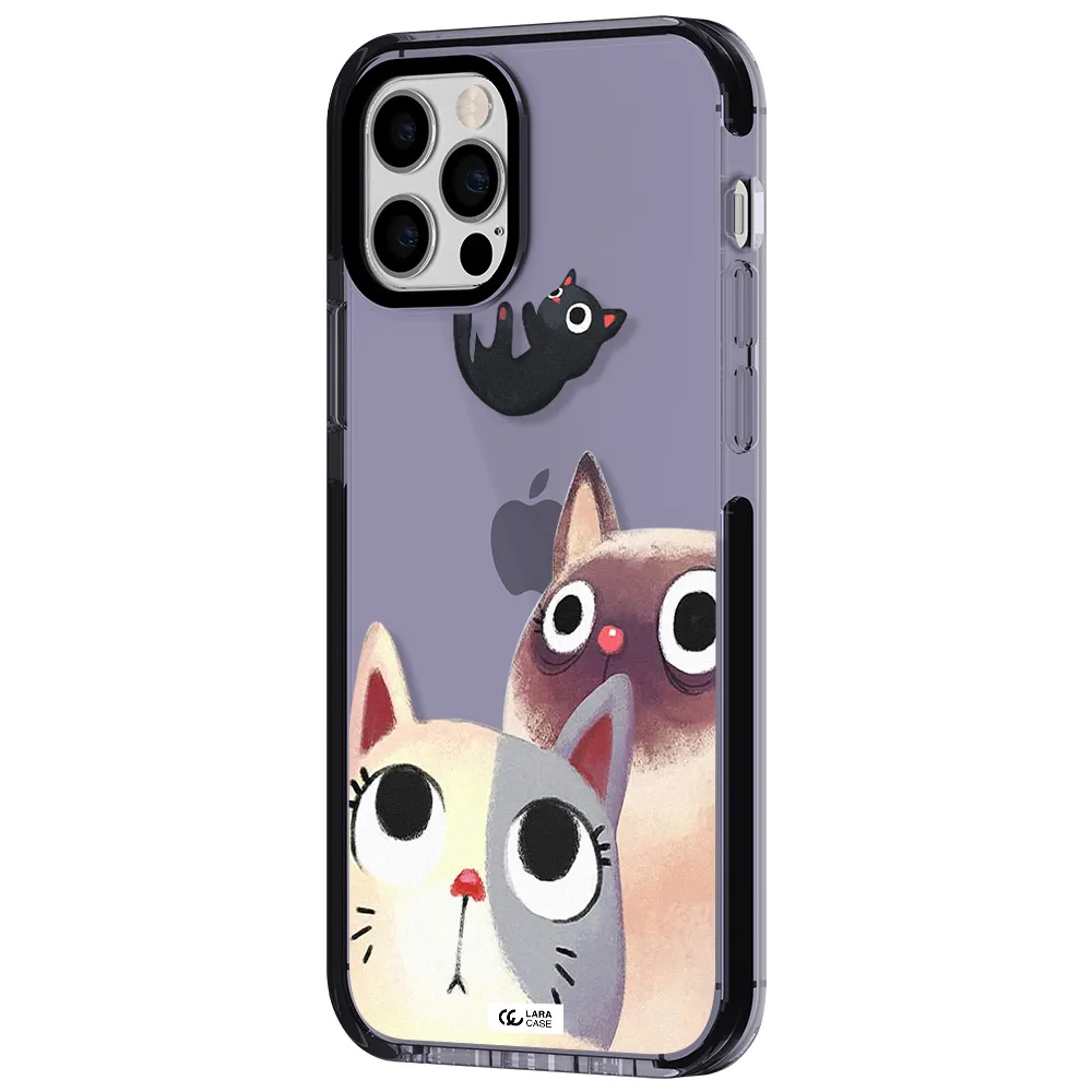 Falling Kitten Watercolor Apple iPhone 12 pro impact Lilac Case