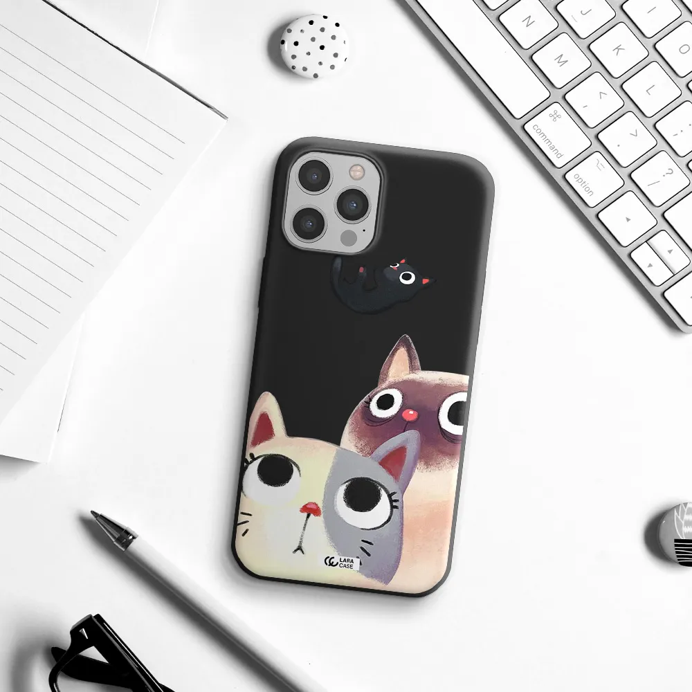 Falling Kitten Watercolor Apple iPhone 12 pro Silicone black Case