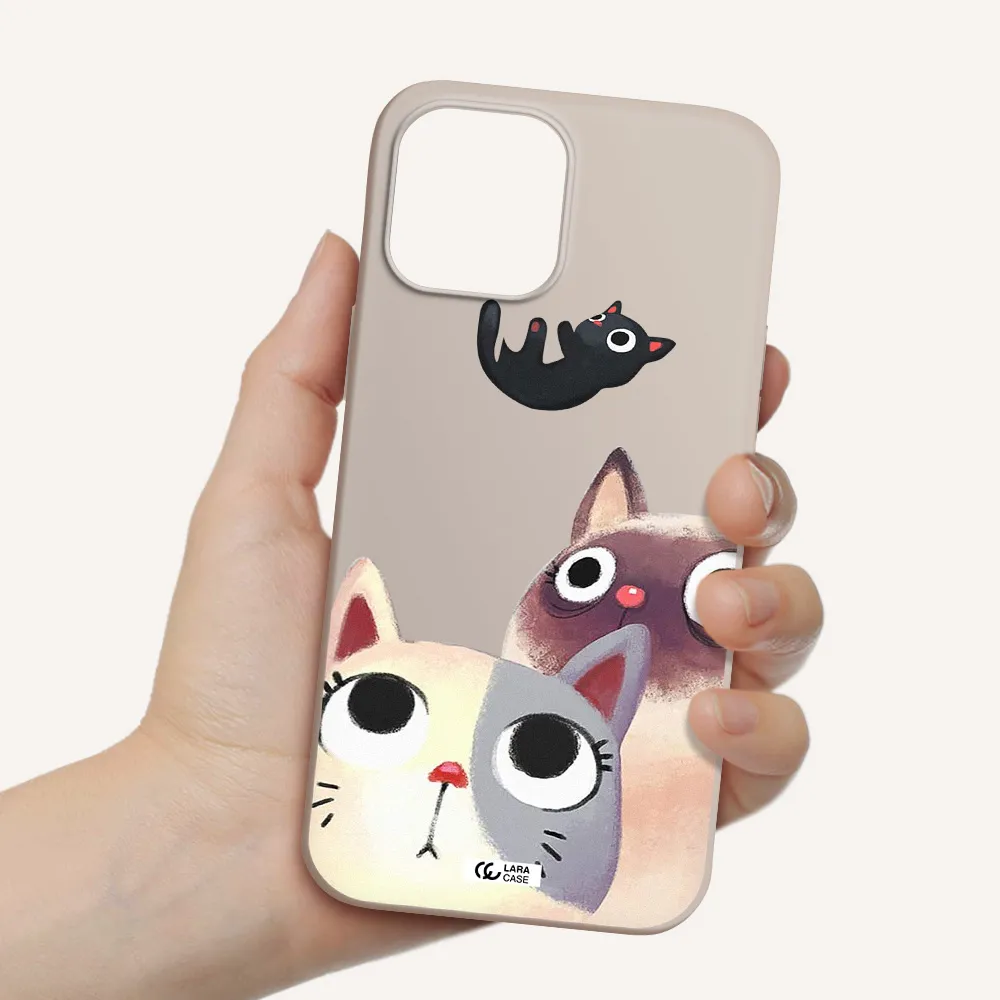 Falling Kitten Watercolor Apple iPhone 12 pro Silicone Stone Case
