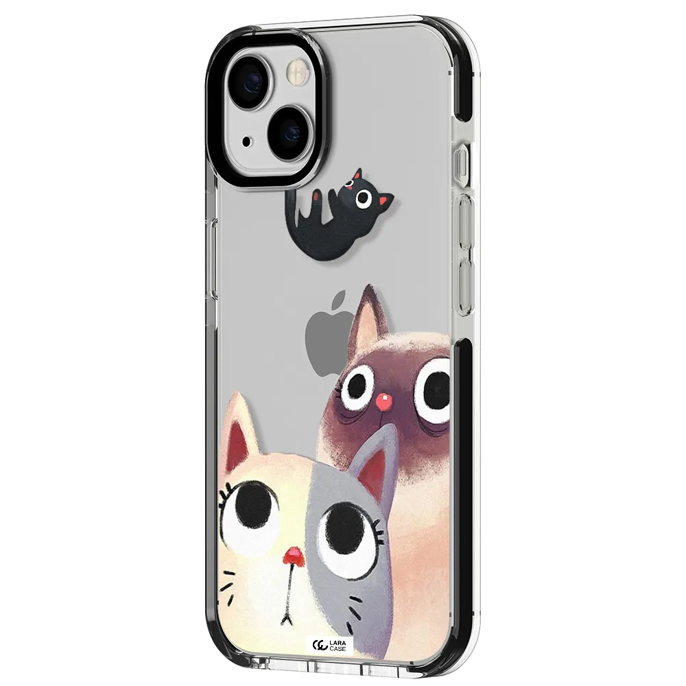 Falling Kitten Watercolor Apple iPhone 13 impact black border Case