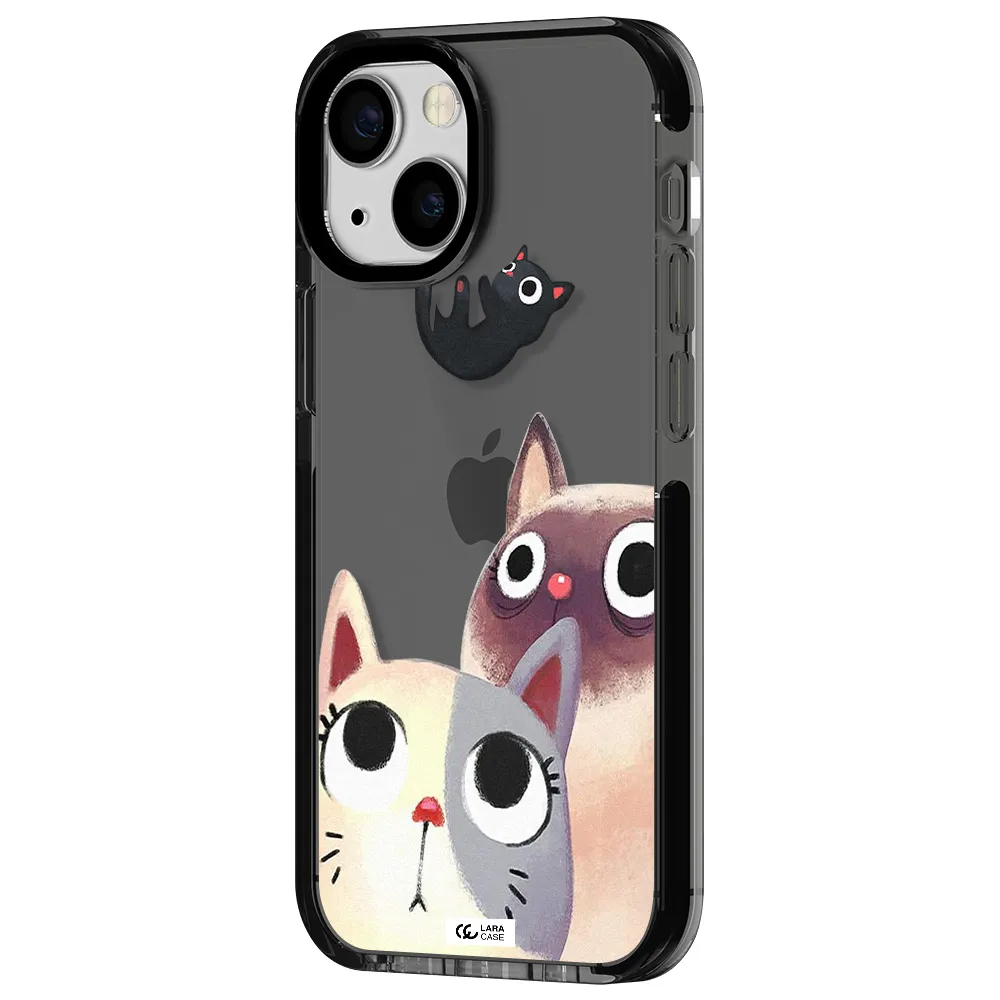 Falling Kitten Watercolor Apple iPhone 13 mini impact Smoke Black Case