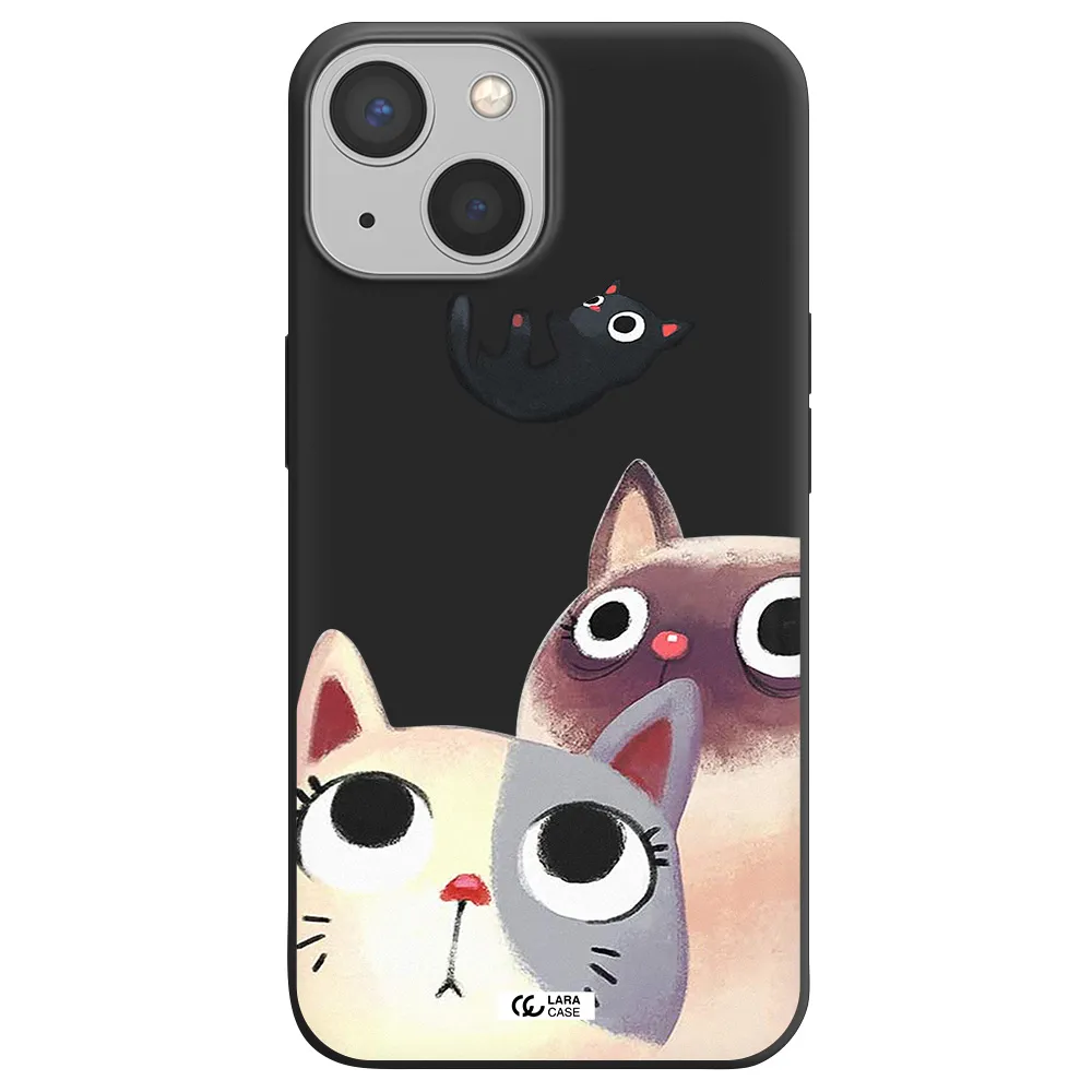 Falling Kitten Watercolor Apple iPhone 13 mini Silicone black Case