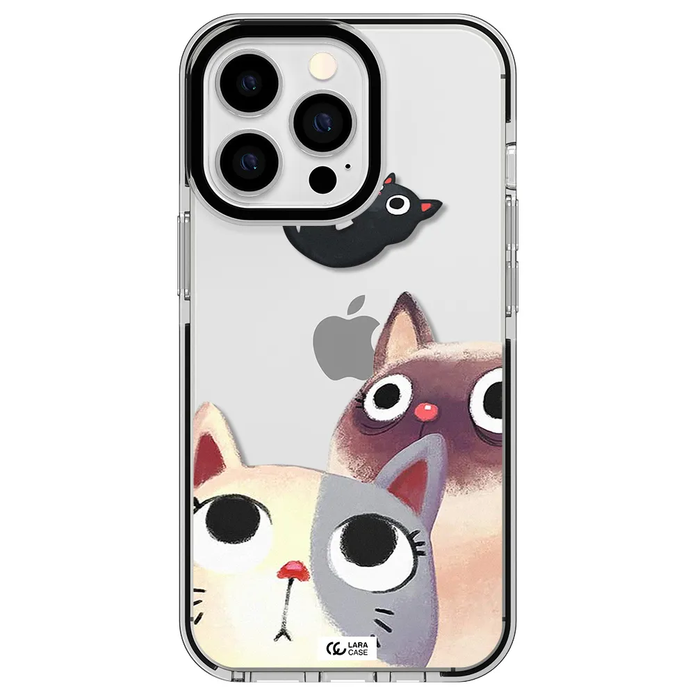 Falling Kitten Watercolor Apple iPhone 13 Pro impact black border Case
