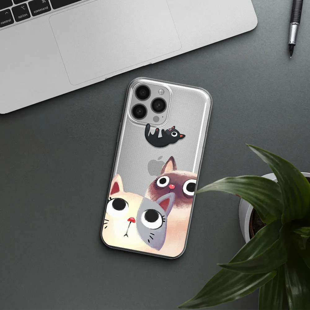 Falling Kitten Watercolor Apple iPhone 13 Pro Max Clear TPU Case