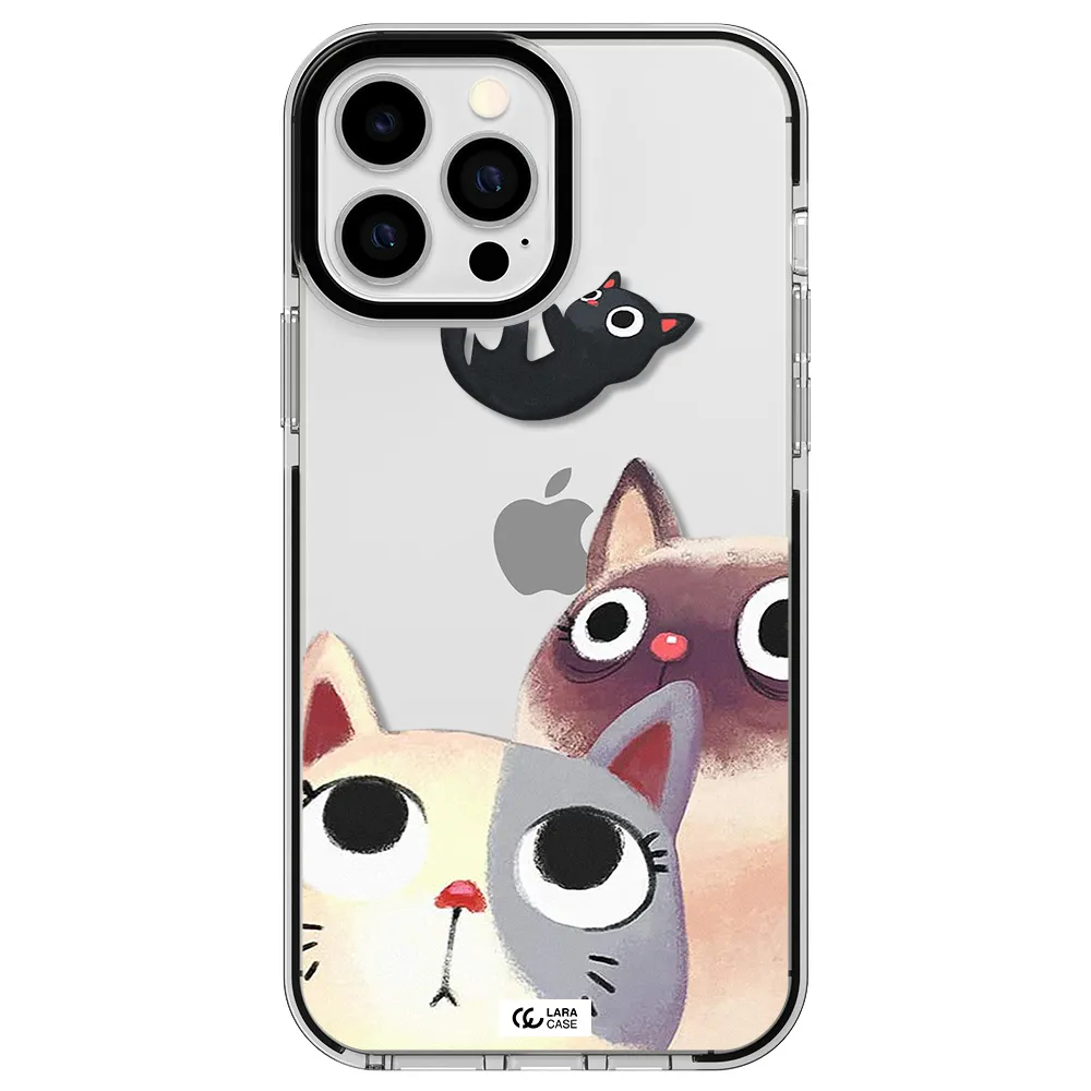 Falling Kitten Watercolor Apple iPhone 13 Pro Max impact black border Case