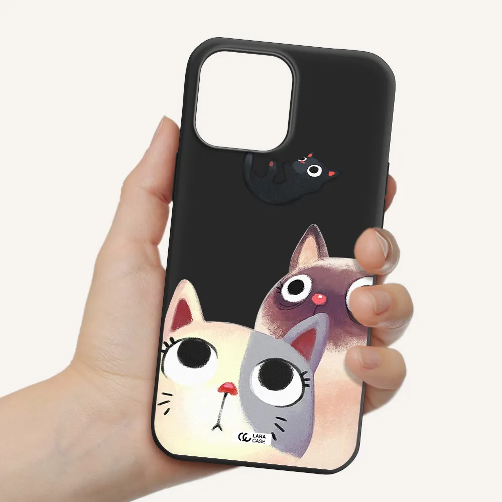 Falling Kitten Watercolor Apple iPhone 13 Pro Silicone black Case