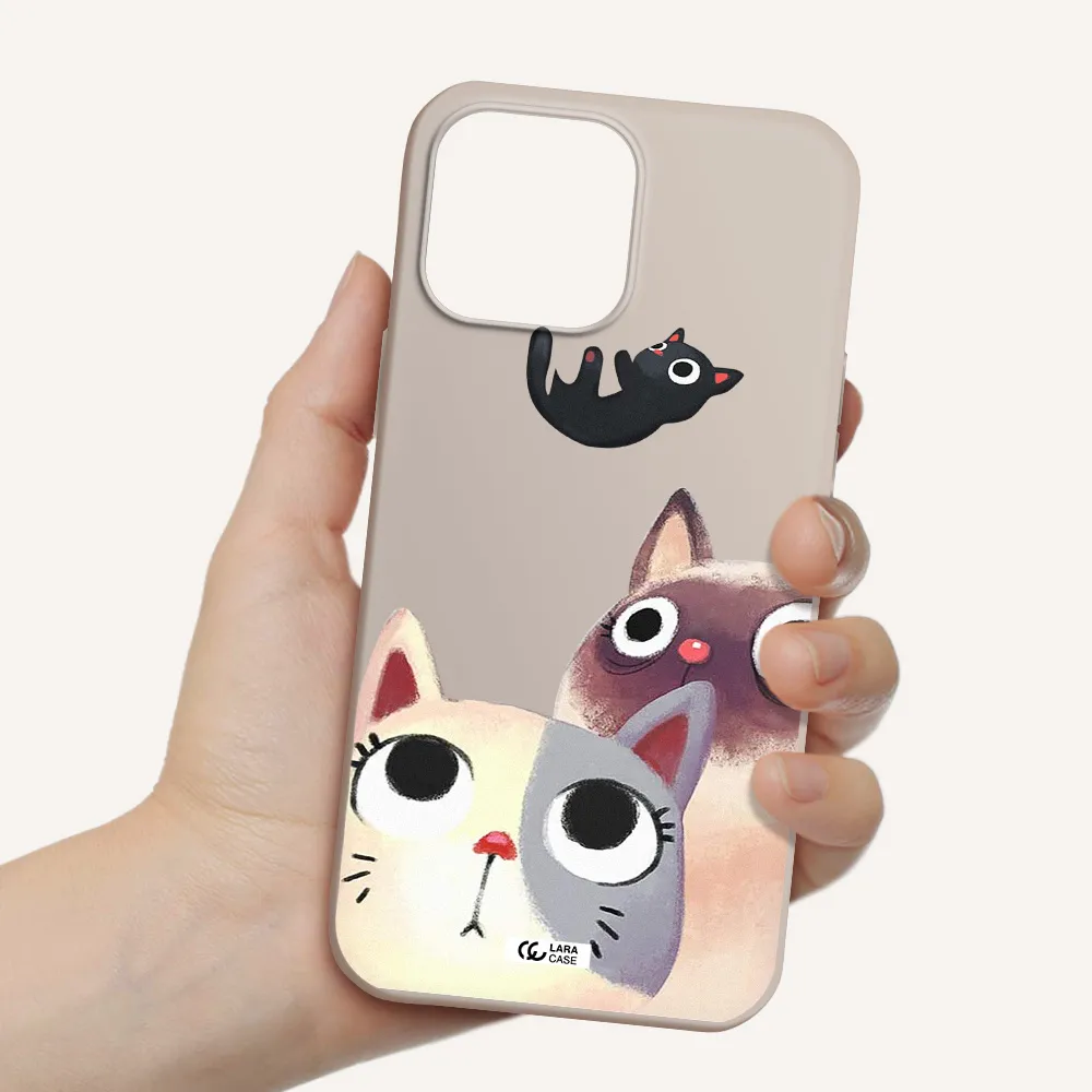 Falling Kitten Watercolor Apple iPhone 13 Pro Silicone Stone Case