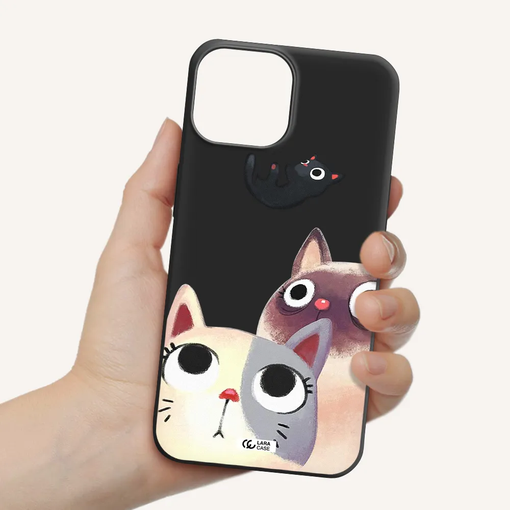 Falling Kitten Watercolor Apple iPhone 13 Silicone black Case