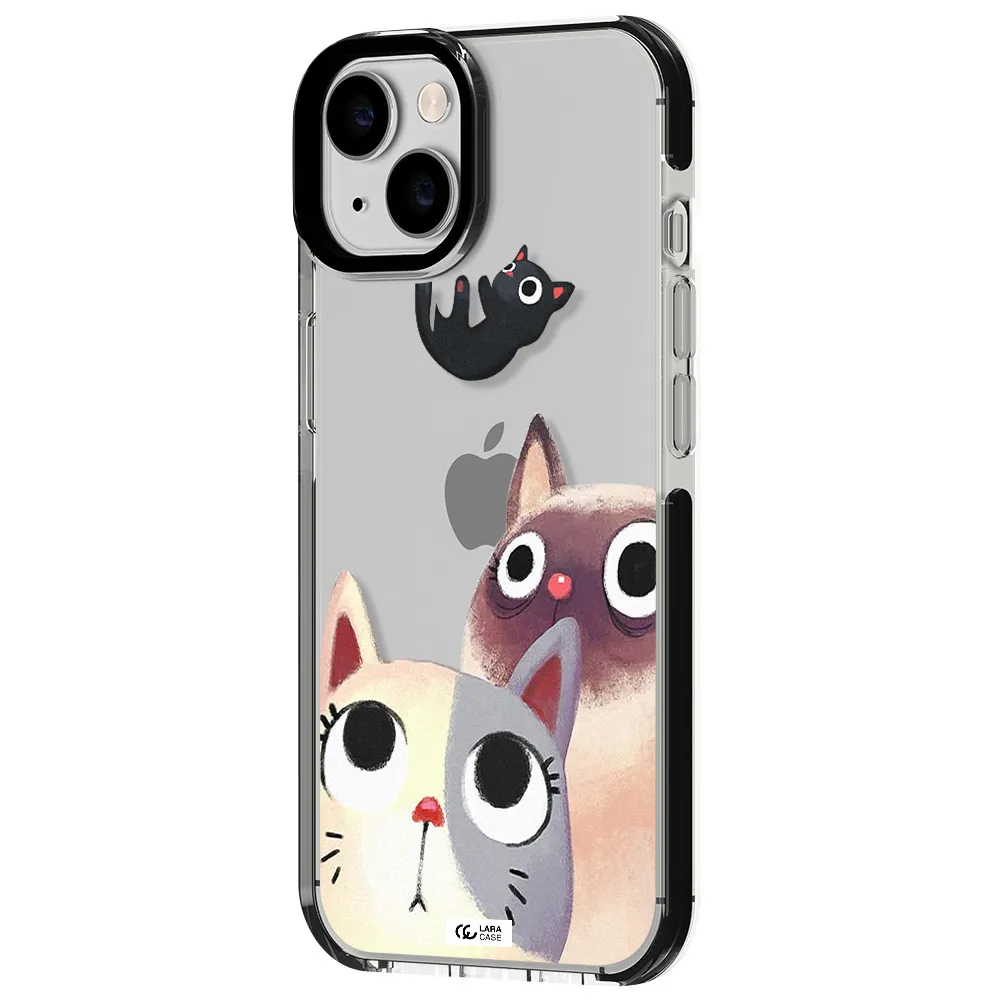 Falling Kitten Watercolor Apple iPhone 14 impact black border Case