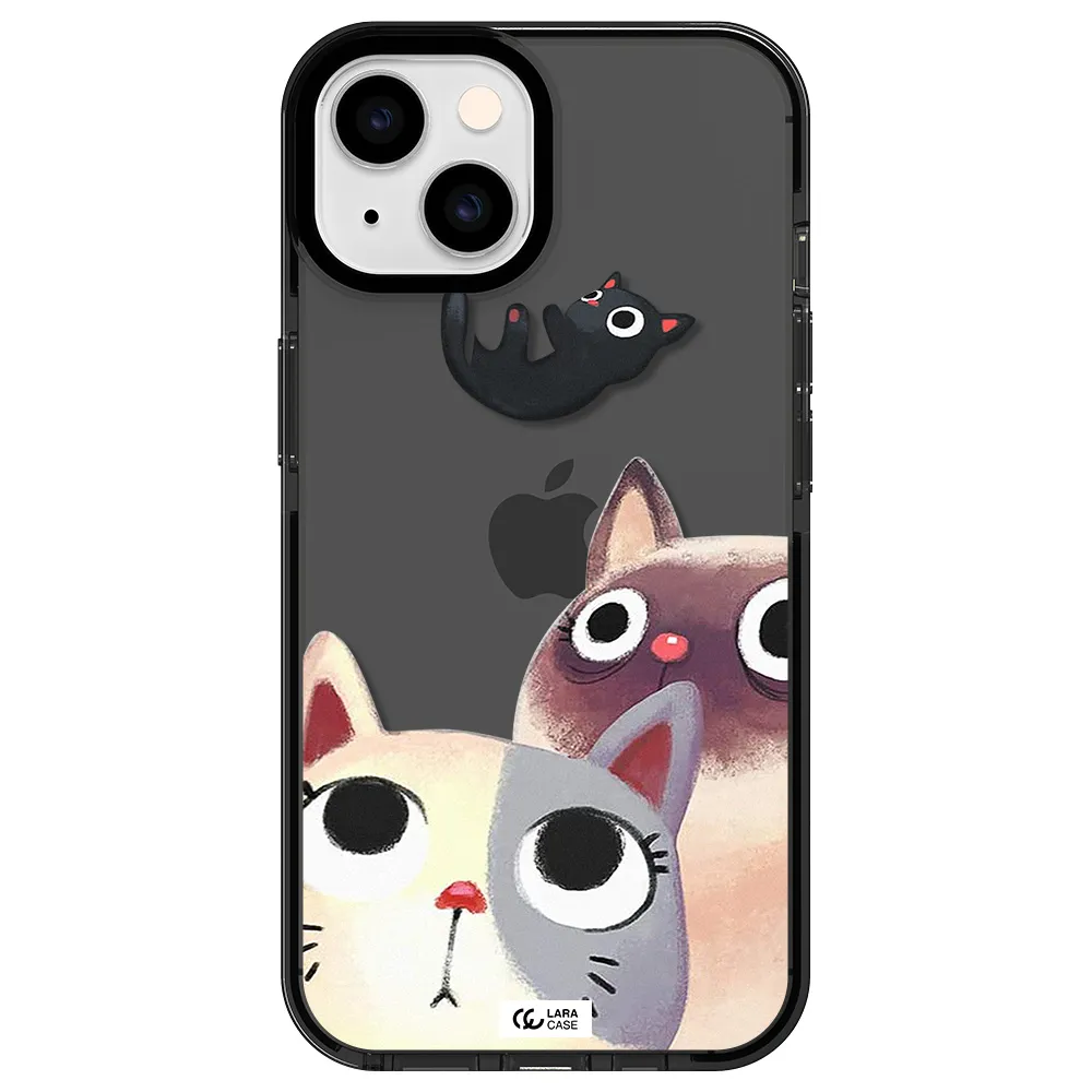 Falling Kitten Watercolor Apple iPhone 14 impact Smoke Black Case