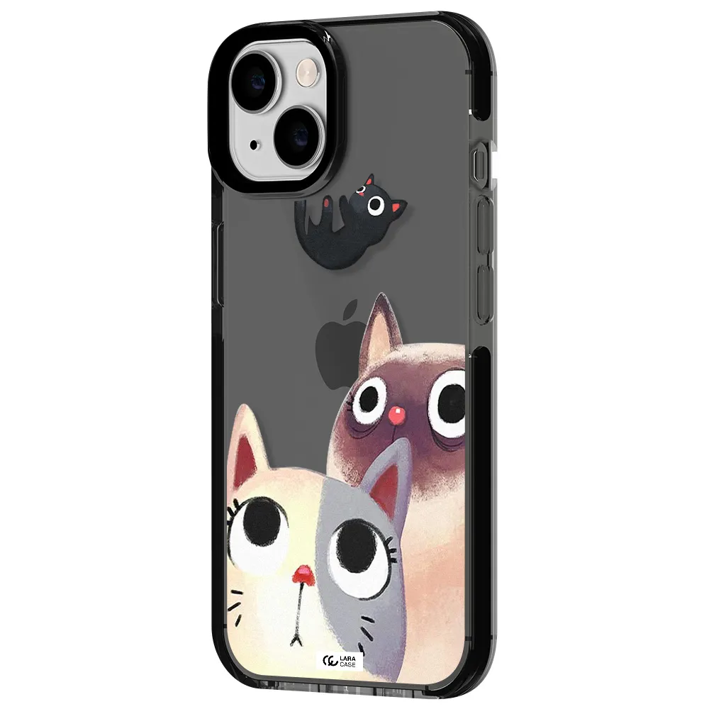 Falling Kitten Watercolor Apple iPhone 14 impact Smoke Black Case