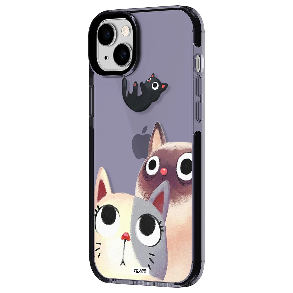 Falling Kitten Watercolor Apple iPhone 14 plus impact Lilac Case
