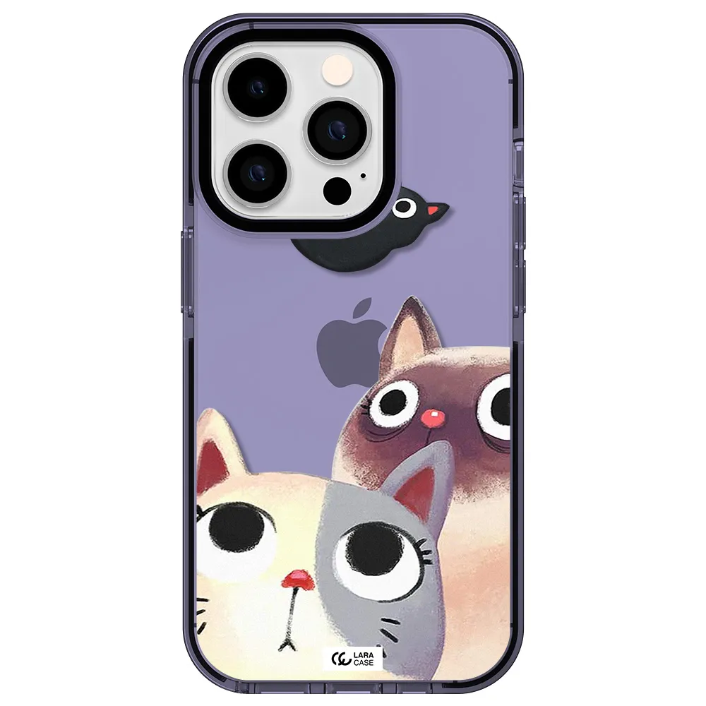 Falling Kitten Watercolor Apple iPhone 14 pro impact Lilac Case