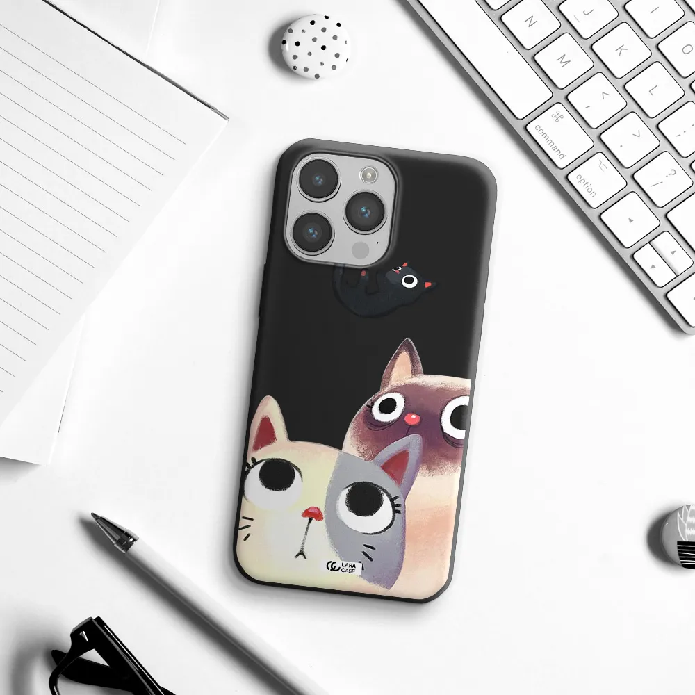 Falling Kitten Watercolor Apple iPhone 14 pro max Silicone black Case