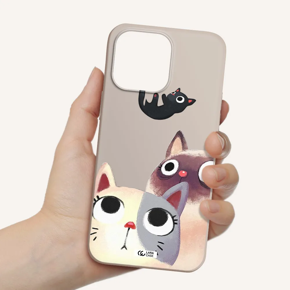 Falling Kitten Watercolor Apple iPhone 14 pro max Silicone Stone Case