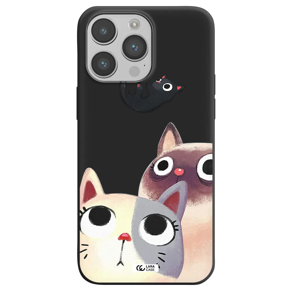 Falling Kitten Watercolor Apple iPhone 14 pro Silicone black Case