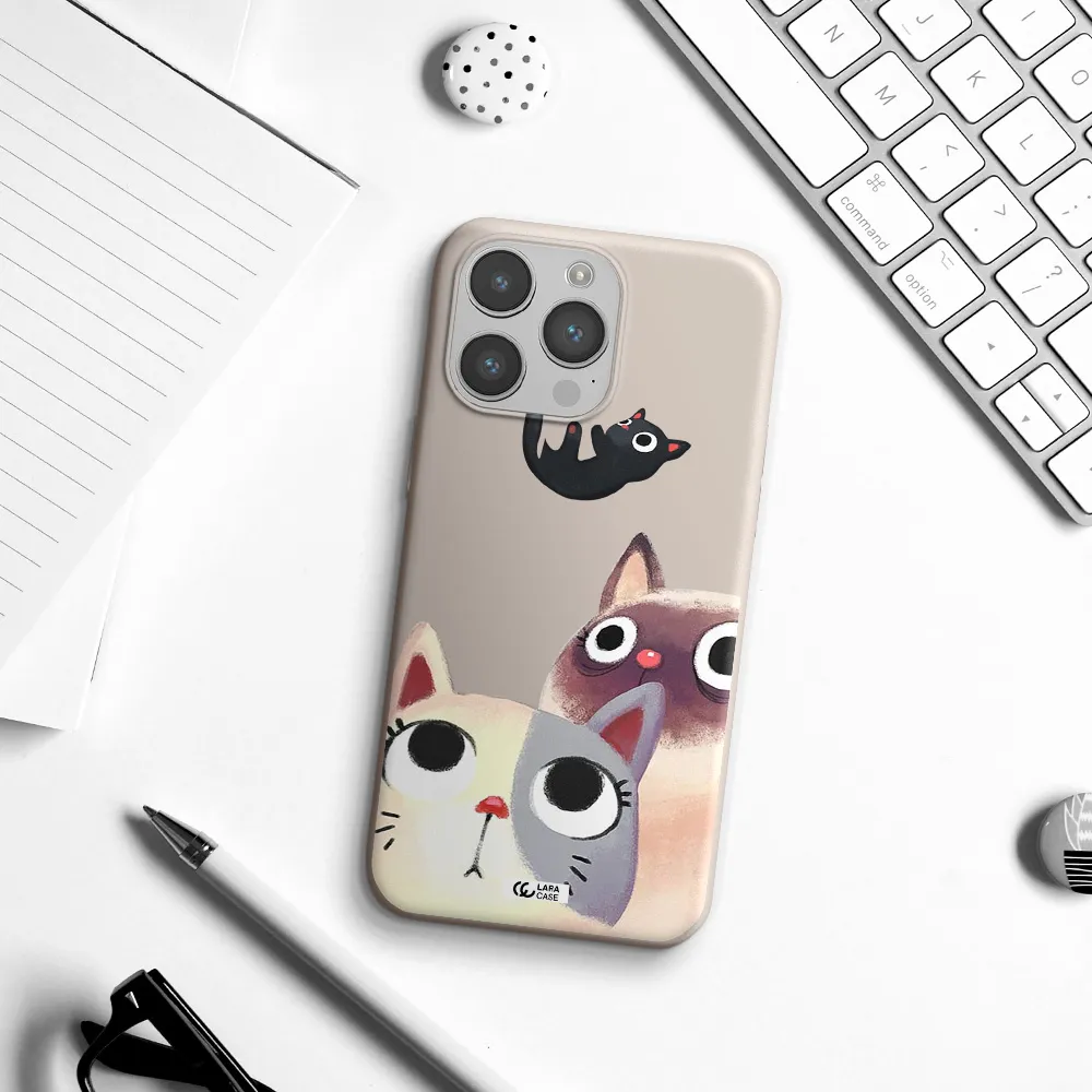 Falling Kitten Watercolor Apple iPhone 14 pro Silicone Stone Case