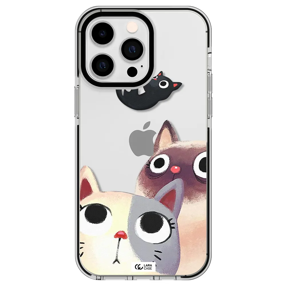 Falling Kitten Watercolor Apple iPhone 15 Pro impact black border Case