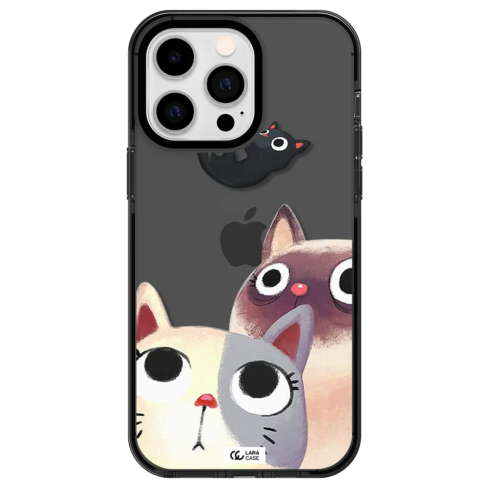 Falling Kitten Watercolor Apple iPhone 15 Pro impact Smoke Black Case