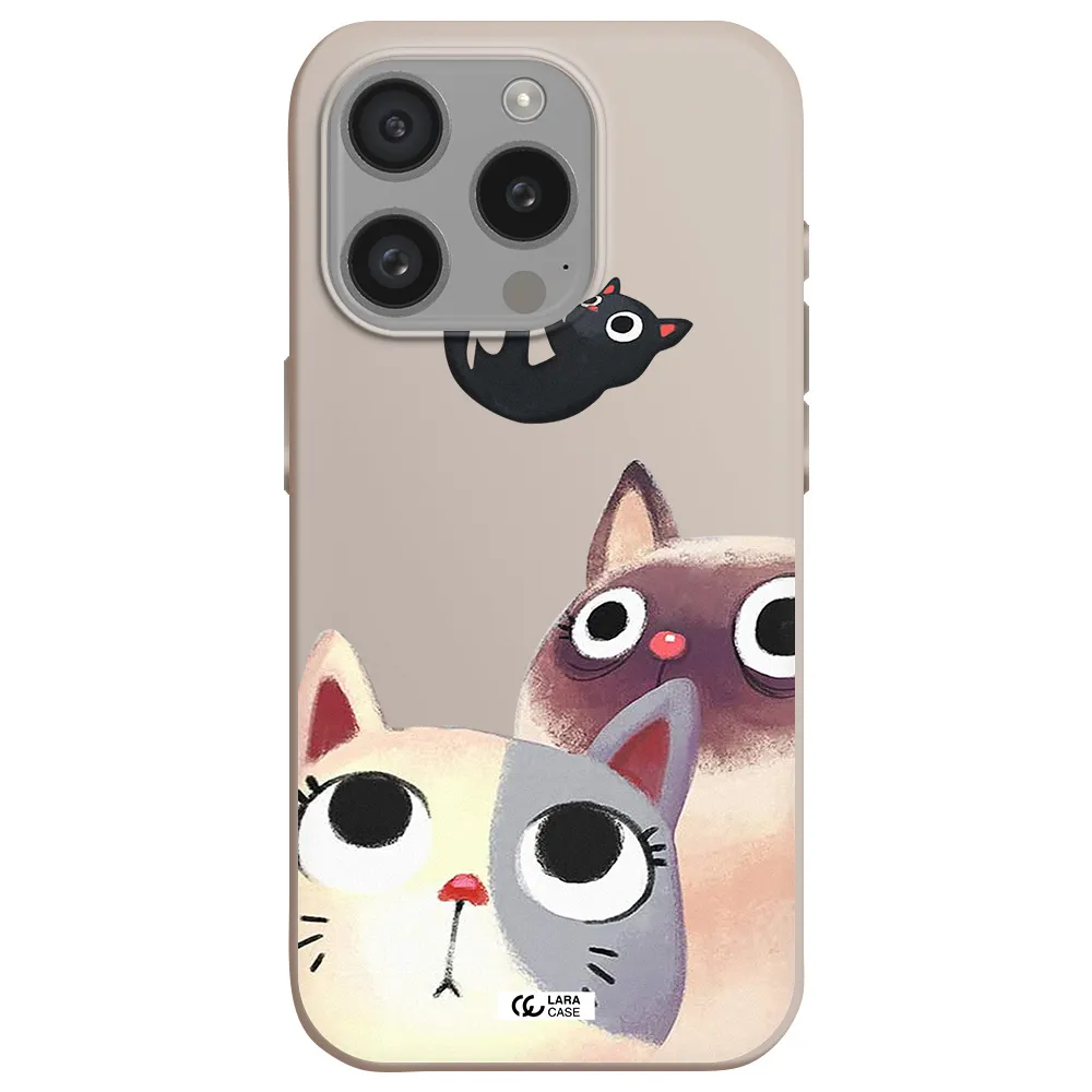 Falling Kitten Watercolor Apple Iphone 15 Pro Silicone Stone Case
