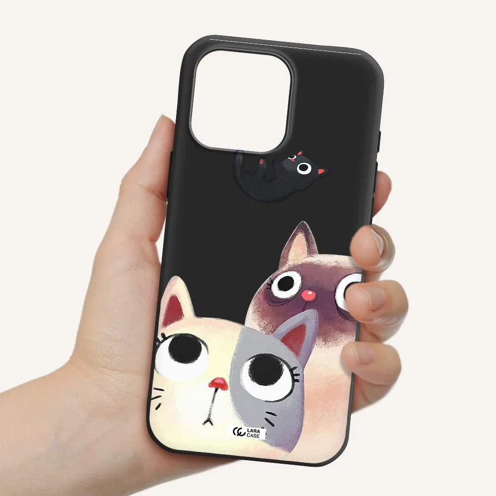 Falling Kitten Watercolor Apple Iphone 16 Pro Max Silicone Black Case