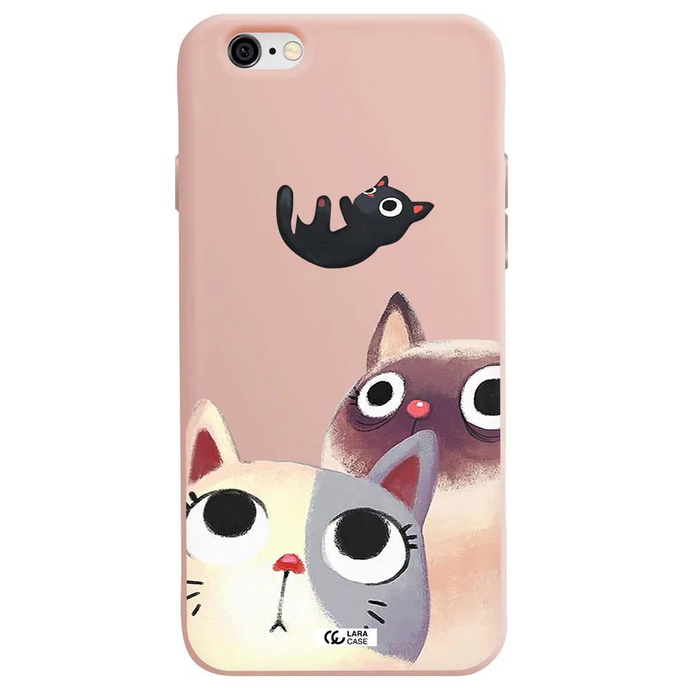 Falling Kitten Watercolor Apple iPhone 6 Silicone pastel pink Case
