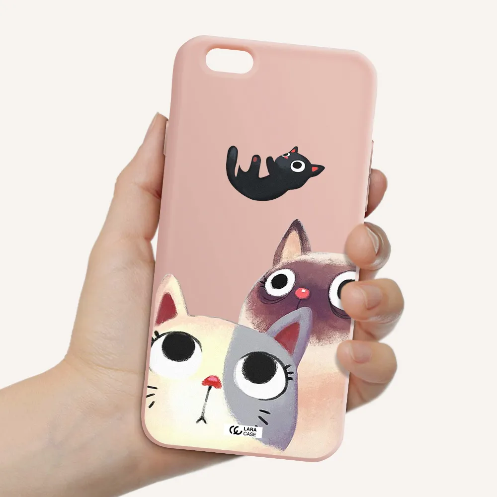Falling Kitten Watercolor Apple iPhone 6 Silicone pastel pink Case