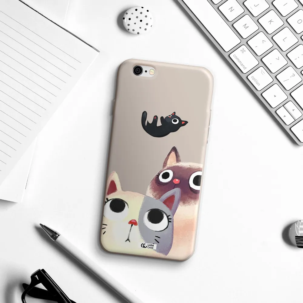 Falling Kitten Watercolor Apple iPhone 6 Silicone Stone Case
