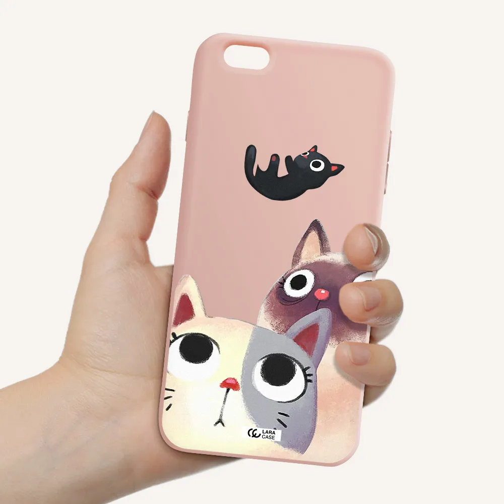 Falling Kitten Watercolor Apple iPhone 6S Silicone pastel pink Case
