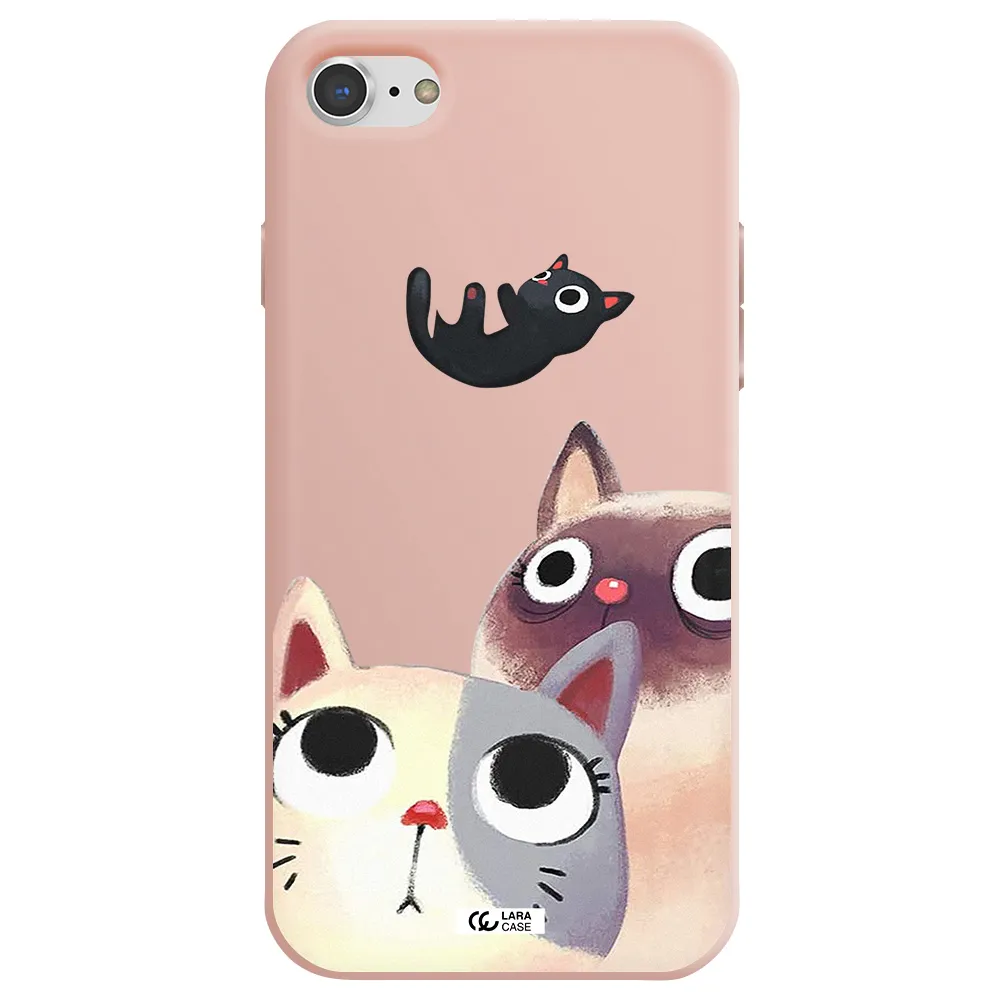 Falling Kitten Watercolor Apple iPhone 7 Silicone pastel pink Case