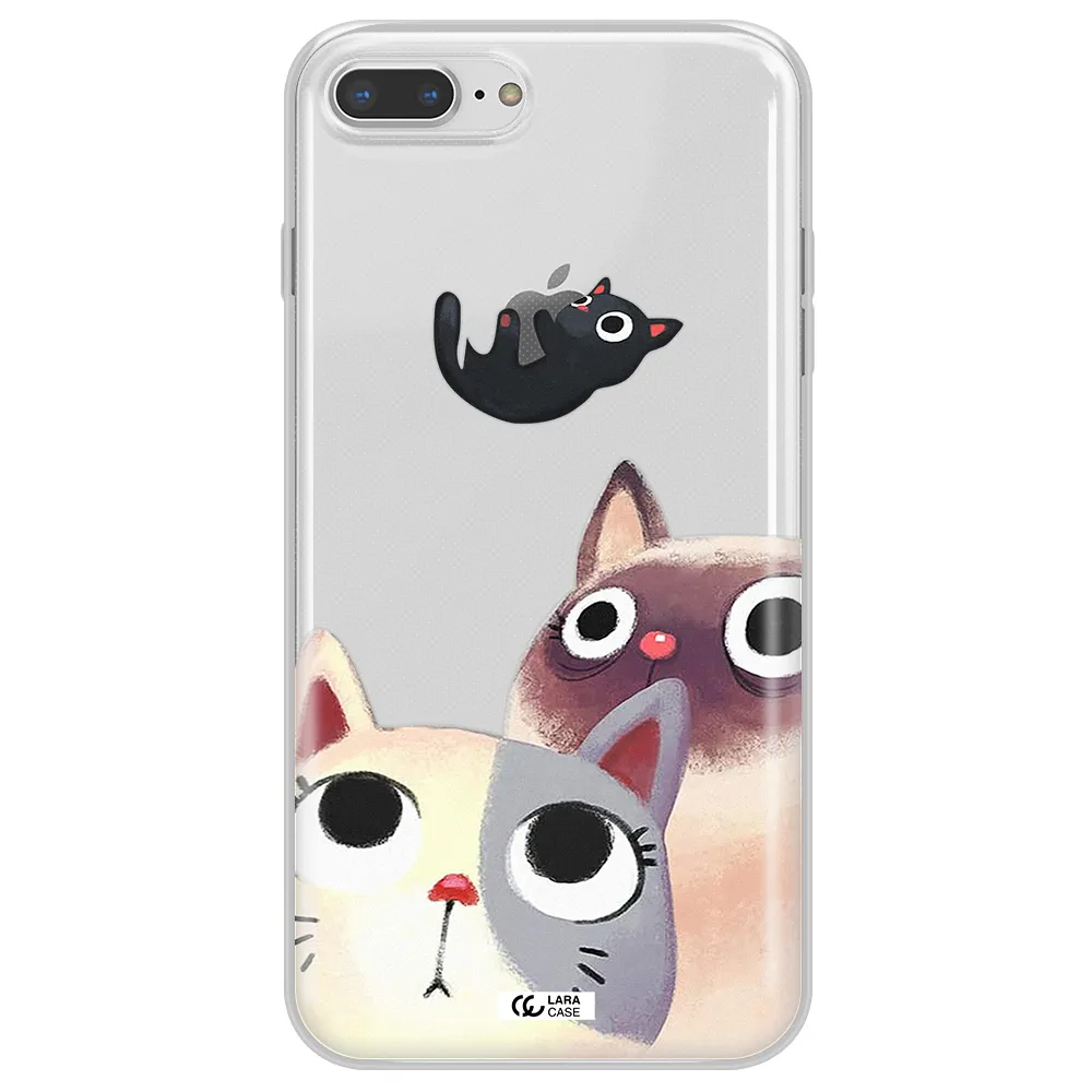 Falling Kitten Watercolor Apple iPhone 8 plus Clear TPU Case