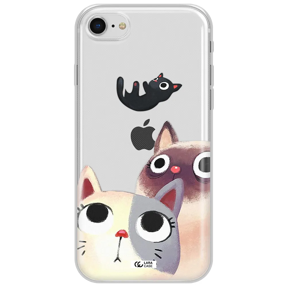Falling Kitten Watercolor Apple Iphone Se 2020 Clear Tpu Case