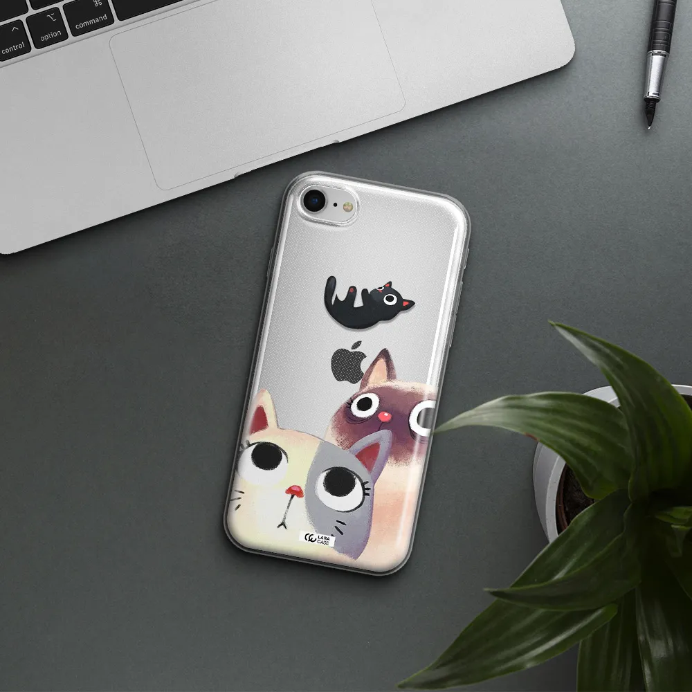 Falling Kitten Watercolor Apple Iphone Se 2020 Clear Tpu Case