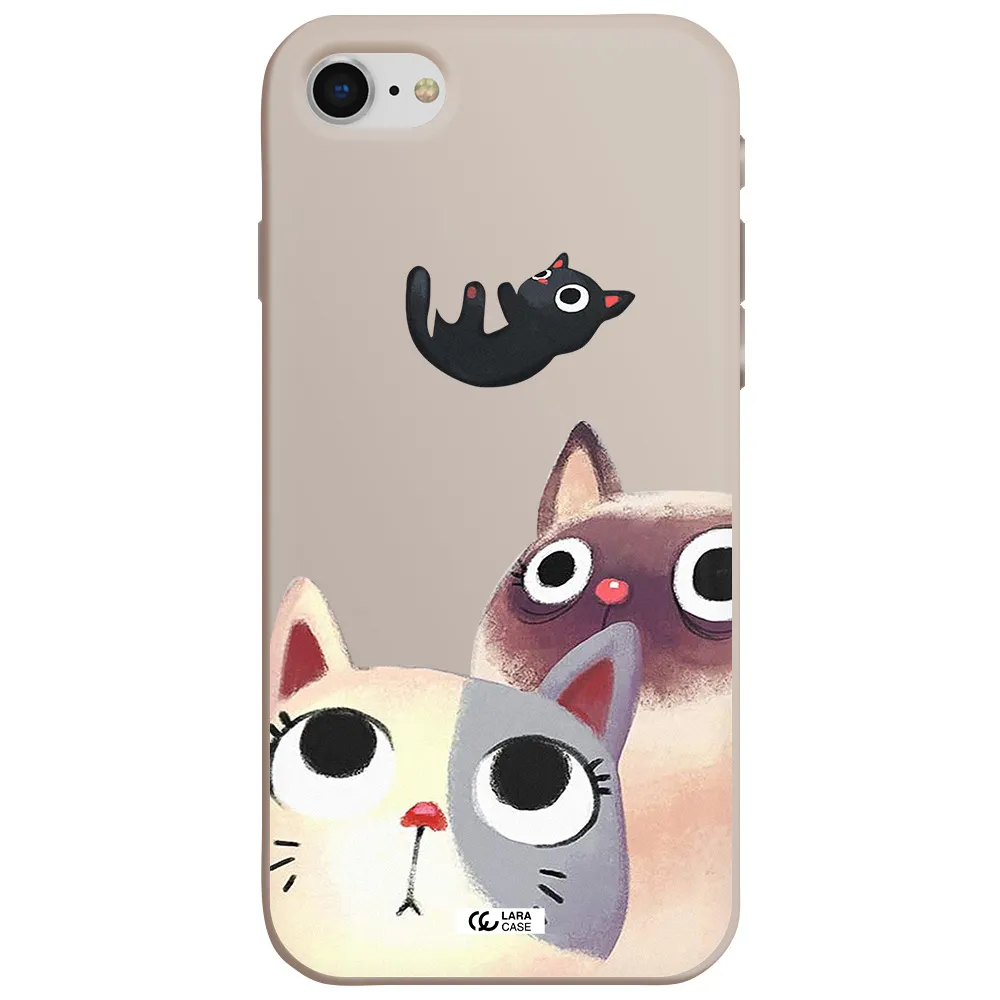 Falling Kitten Watercolor Apple iPhone se 2020 Silicone Stone Case