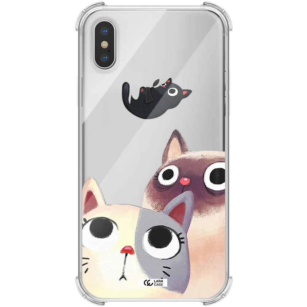 Falling Kitten Watercolor Apple iPhone XS Clear PC Case