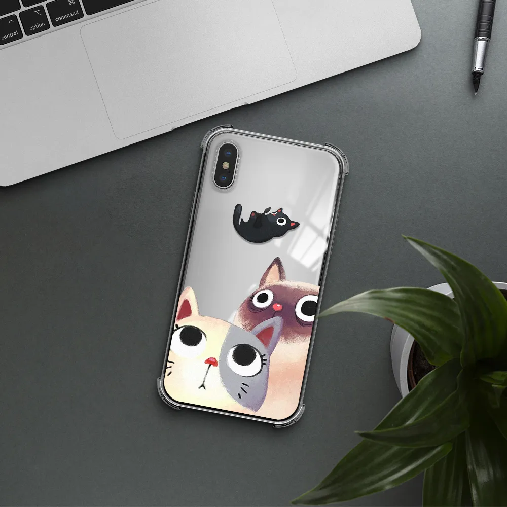 Falling Kitten Watercolor Apple iPhone XS Clear PC Case