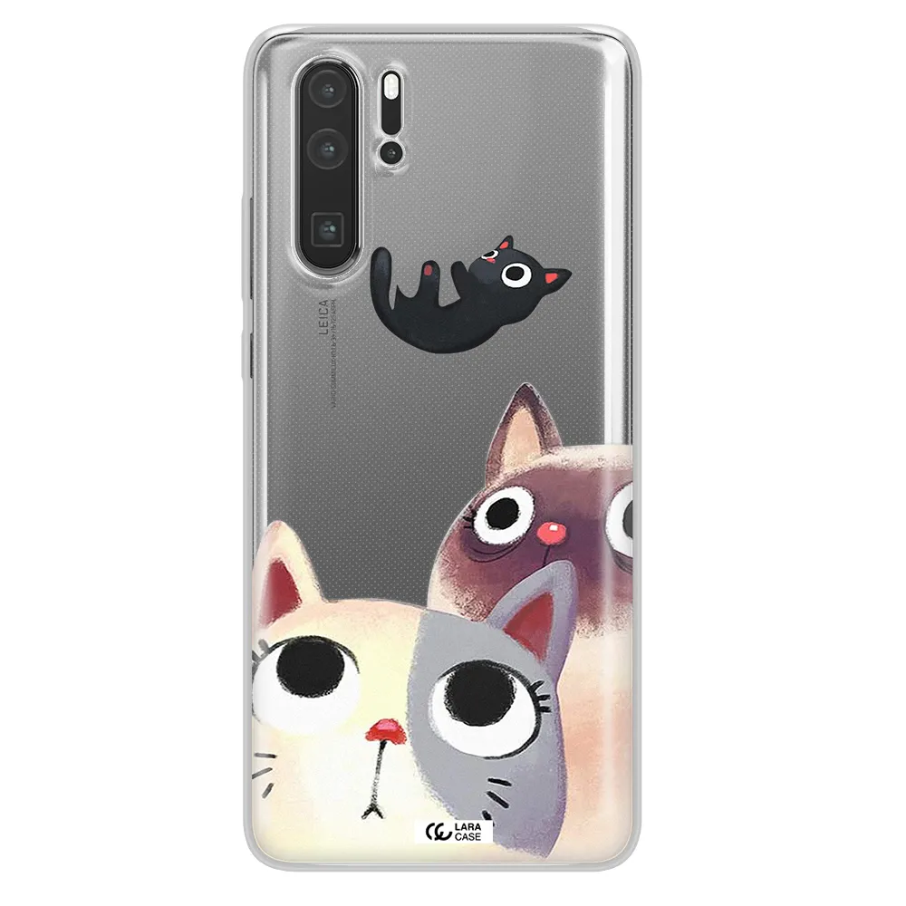 Falling Kitten Watercolor Huawei P30 Pro Clear TPU Case