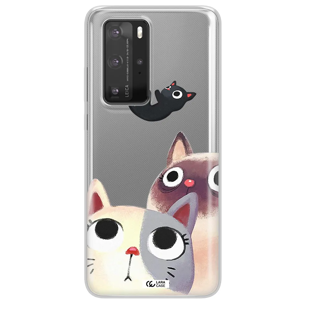 Falling Kitten Watercolor Huawei P40 Pro Clear TPU Case