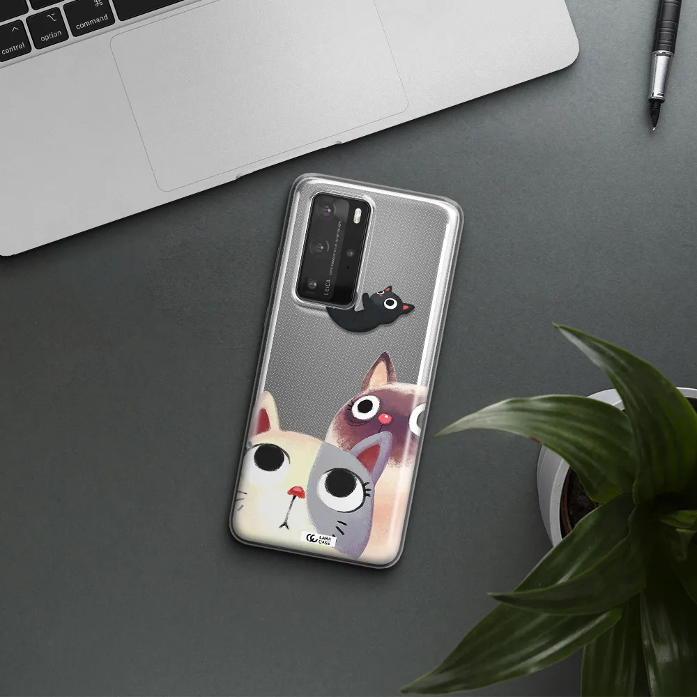 Falling Kitten Watercolor Huawei P40 Pro Clear TPU Case