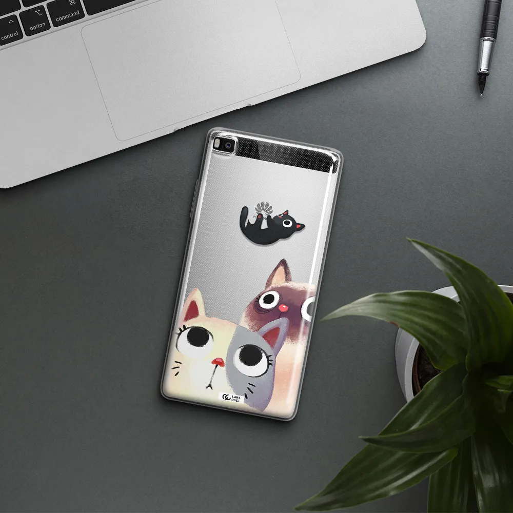 Falling Kitten Watercolor Huawei P8 Clear TPU Case