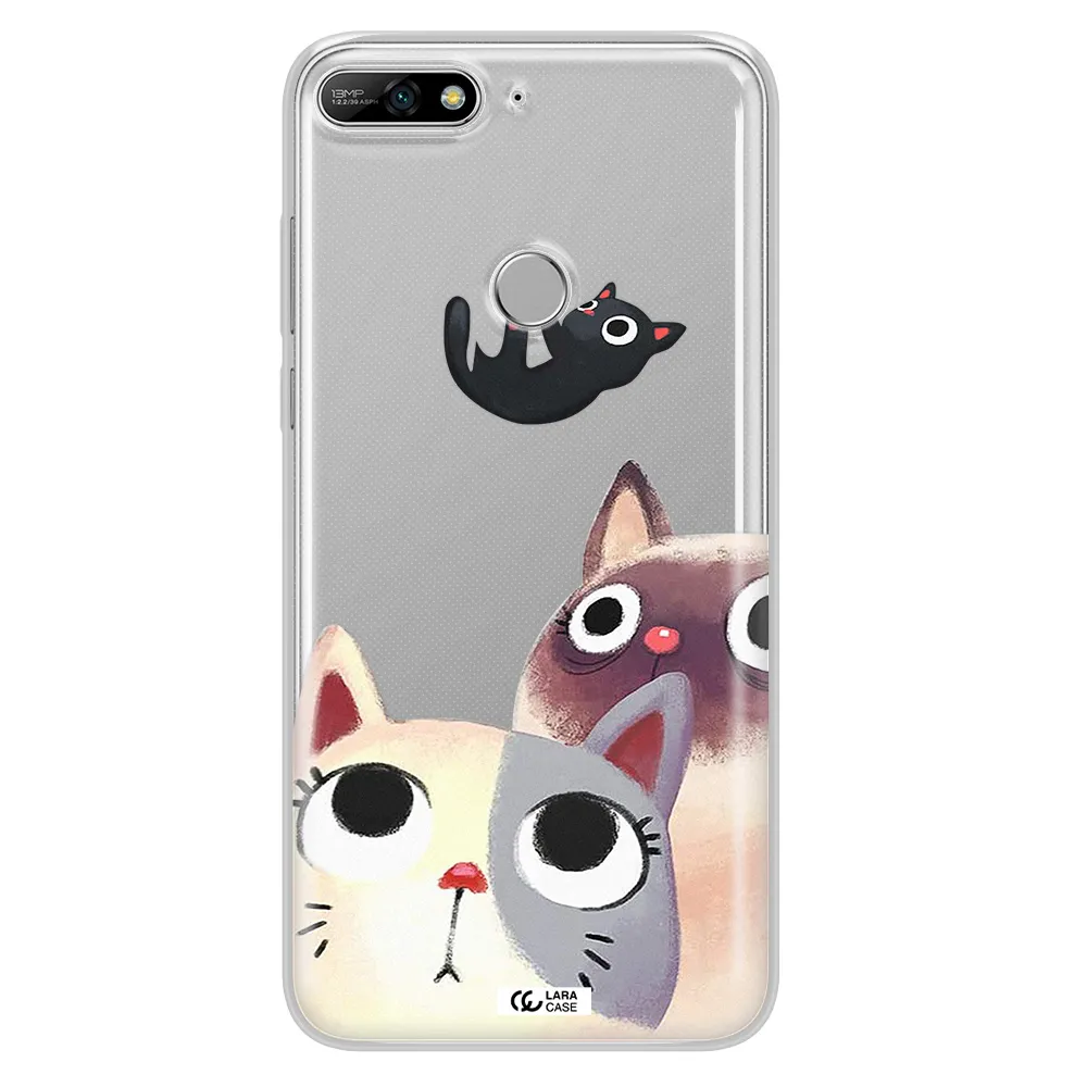 Falling Kitten Watercolor Huawei Y7 2018 Clear TPU Case
