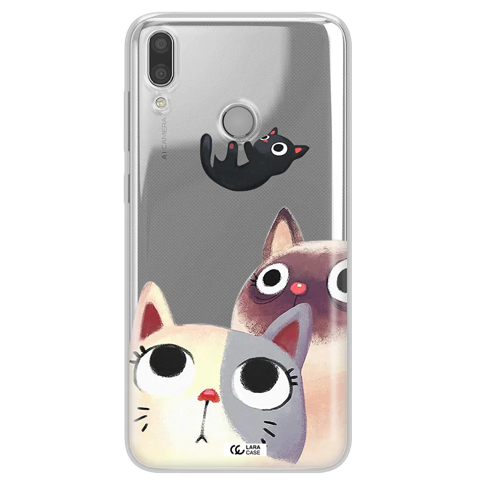 Falling Kitten Watercolor Huawei Y7 2019 Clear TPU Case