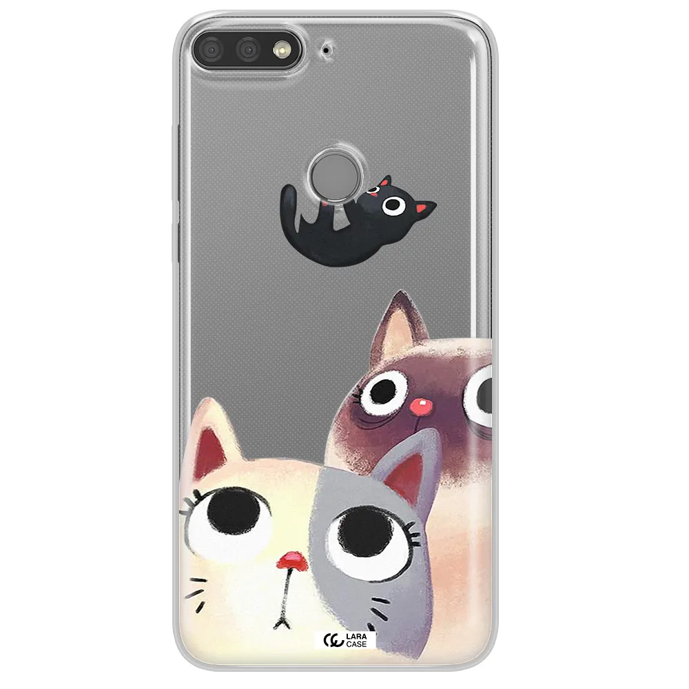 Falling Kitten Watercolor Huawei Y7 Prime 2018 Clear TPU Case