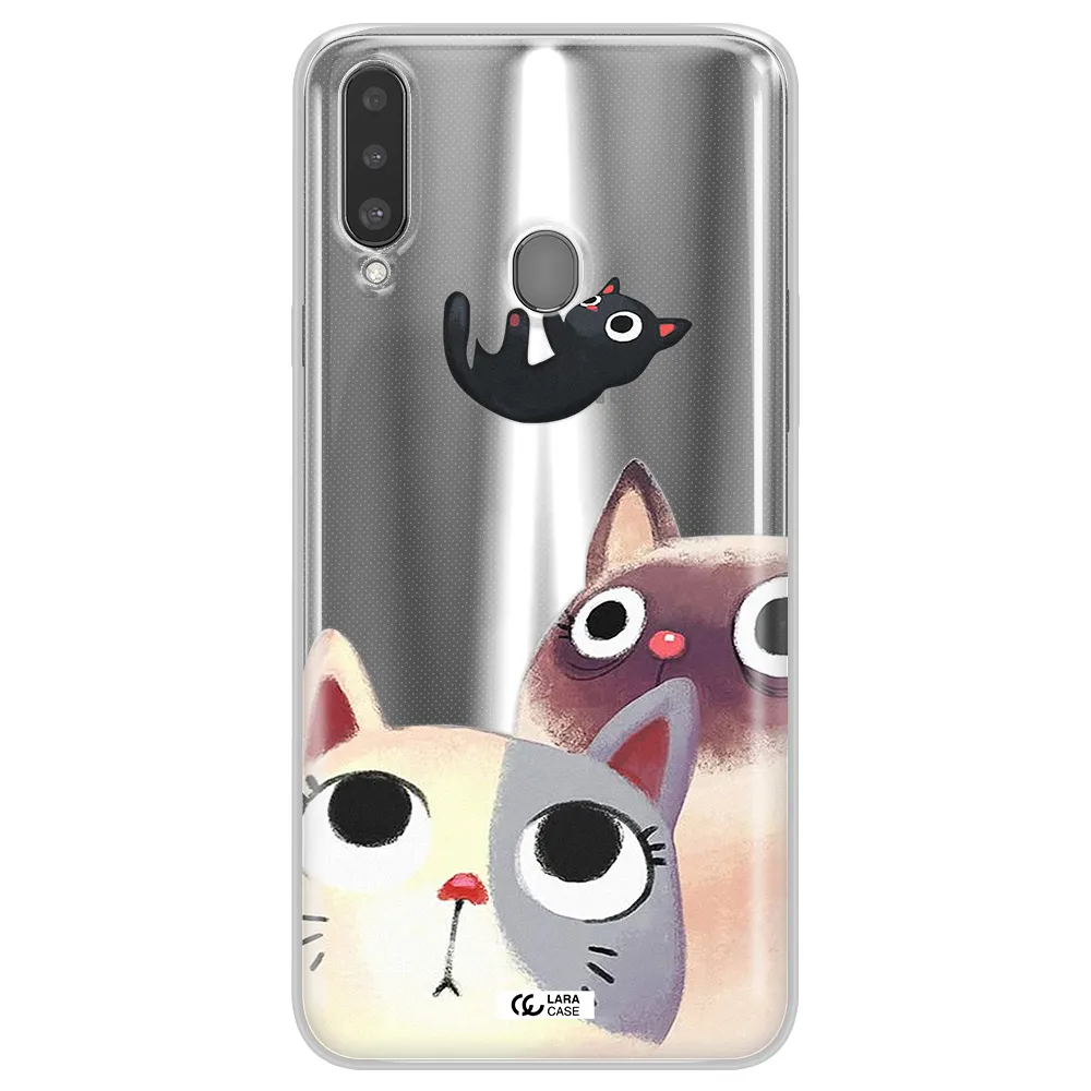 Falling Kitten Watercolor Samsung A20S Clear TPU Case